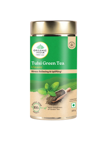Зеленый чай Туласи Классический (Tulsi Green Tea Classic), 100 гр, Органик Индия (Organic India)